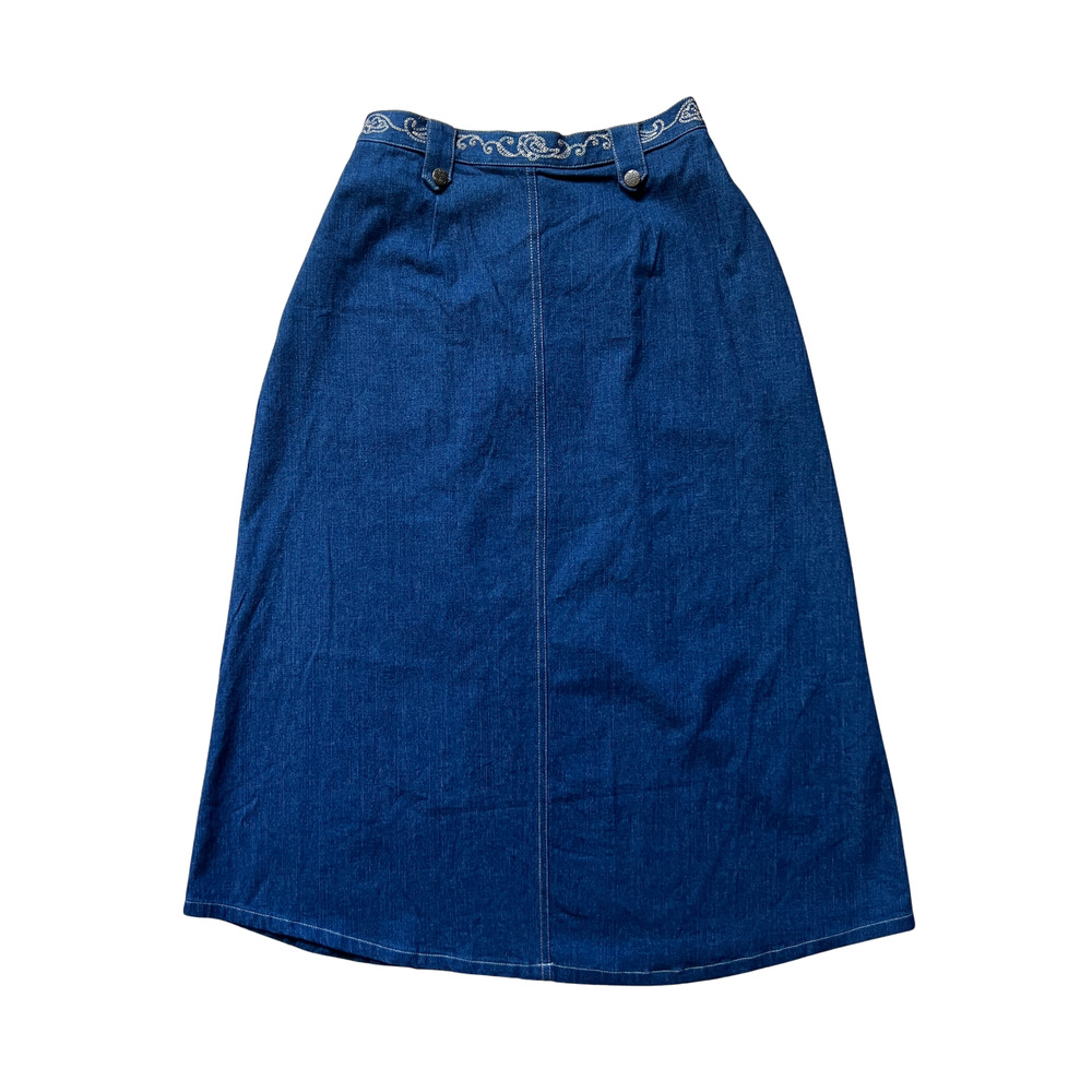 Vtg City Blues Koret Denim Maxi Skirt 6P Western Farmhouse Cottagecore Prairie